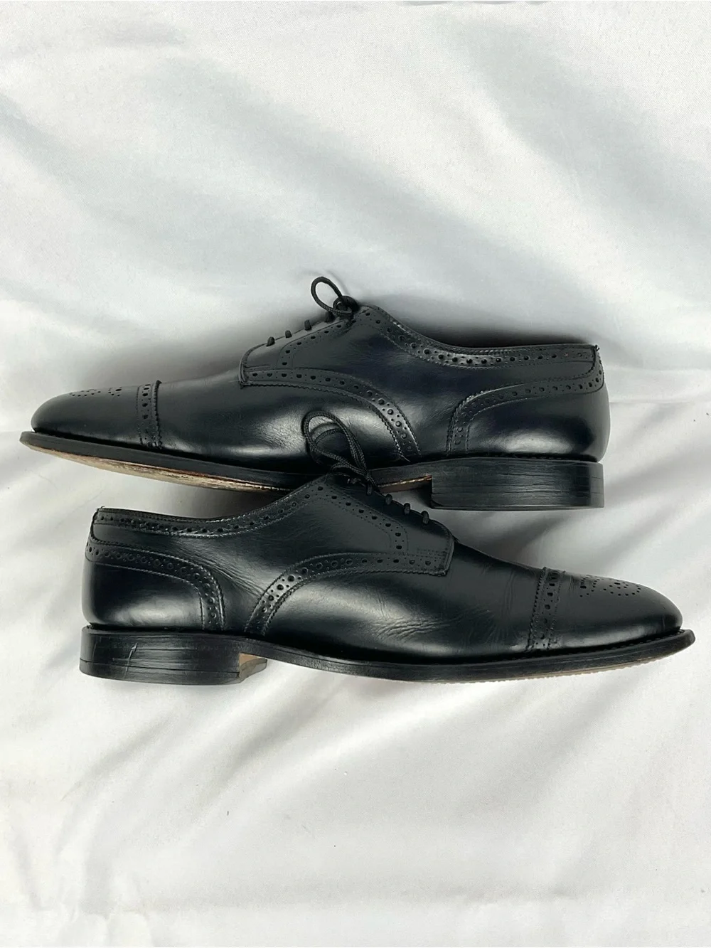 Allen Edmonds Black Leather Dress Shoes Cap Toe Sanford Oxford  Sz 10.5 D